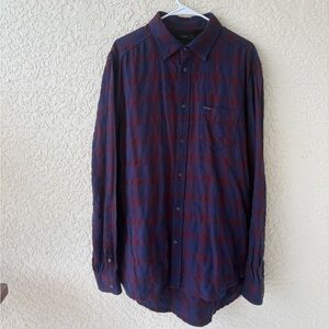 Diesel Navy and Burgundy Plaid Shirt